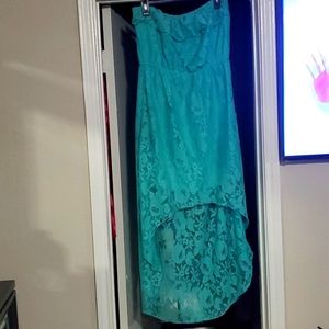 Teal lace dress